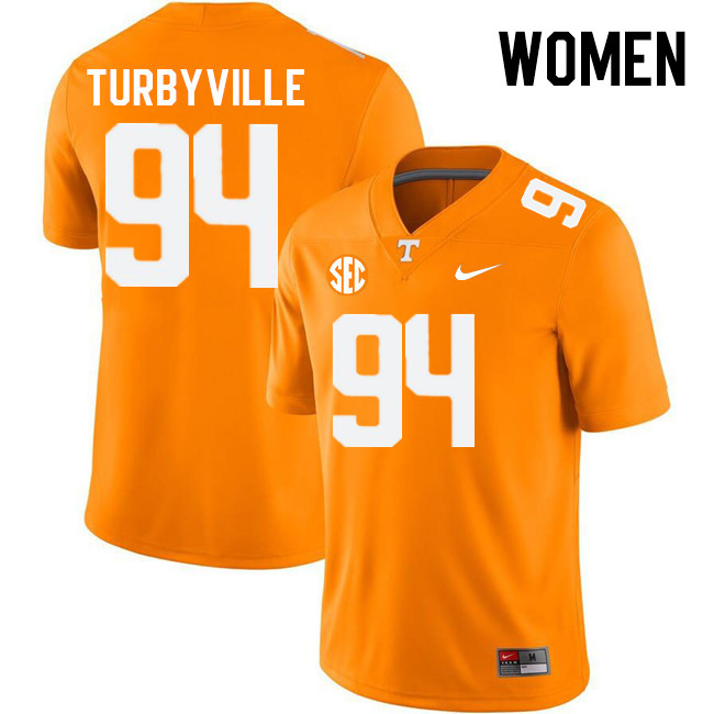 Women #94 Josh Turbyville Tennessee Volunteers College Football Jerseys Stitched Sale-Orange
